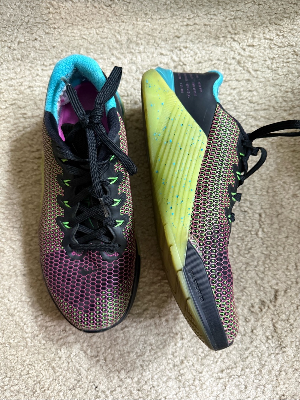 Nike Metcon 5 AMP training Sneaker Black Green Strike Sz 8 Women's Crossfit